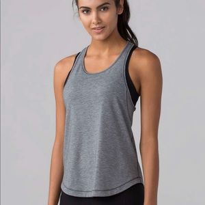 NWT Lululemon Long Distance Tank in Heathered Black/Black SIZE 2